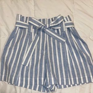 Striped Paper Bag Shorts